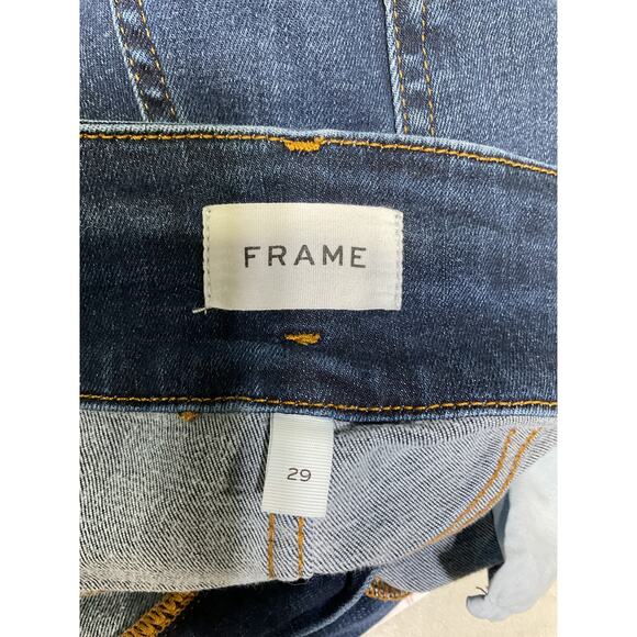 Frame Double Waistband Blue High Waist Flare Denim Jeans Size 29 - Picture 4 of 5